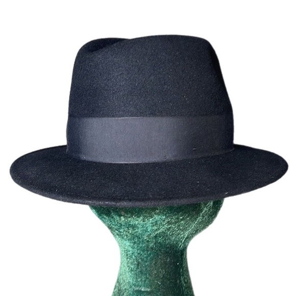 Vintage Black Beaver Hats Fedora Feather Hat - Picture 6 of 15